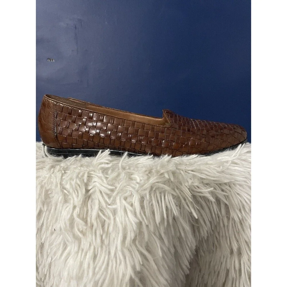 Trotters Cognac Liz Woven Loafer Flats Shoes Size 10S